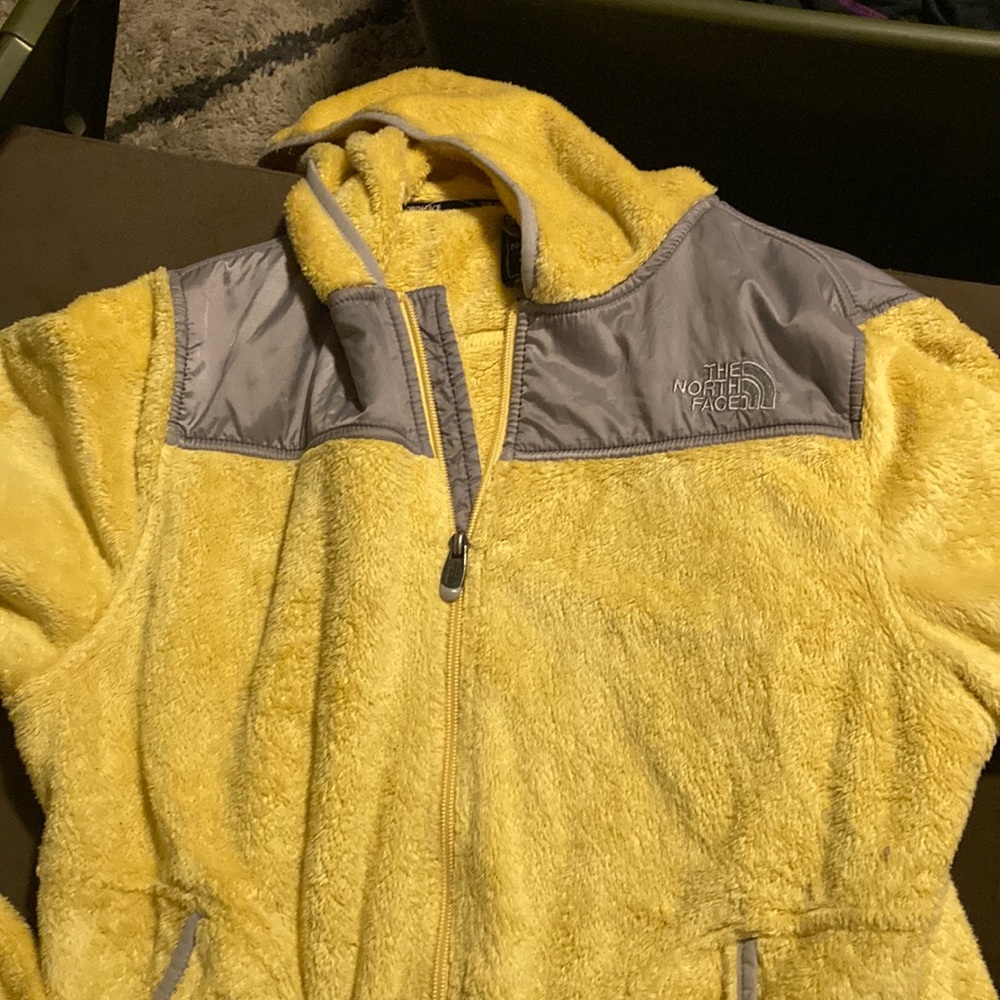 Yellow Fleece Full Zip North Face Jacket